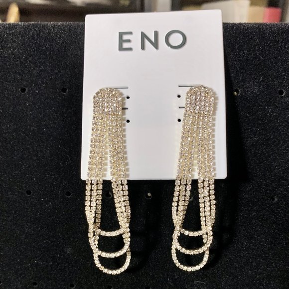 Rhinestone Loop Earrings - Picture 4 of 6